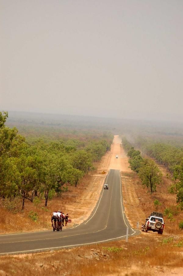 Riding into a headwind on the Cape York Development Road