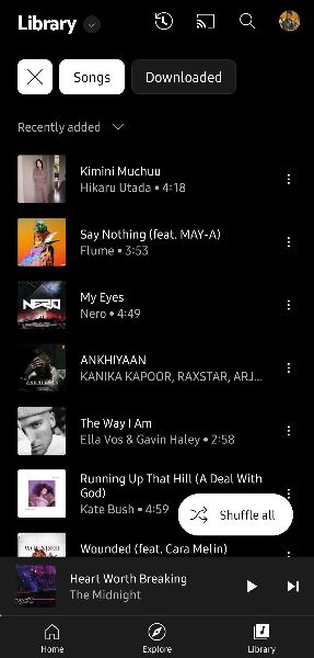 YouTube Music's redesigned Library tab
