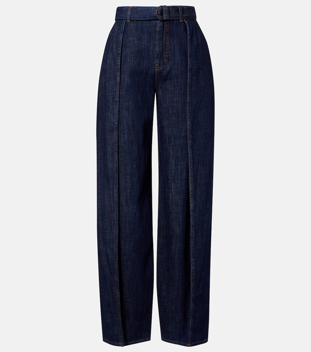 Belted High-Rise Wide-Leg Jeans