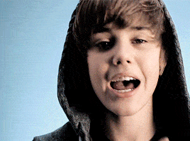 Justin Bieber singing gif