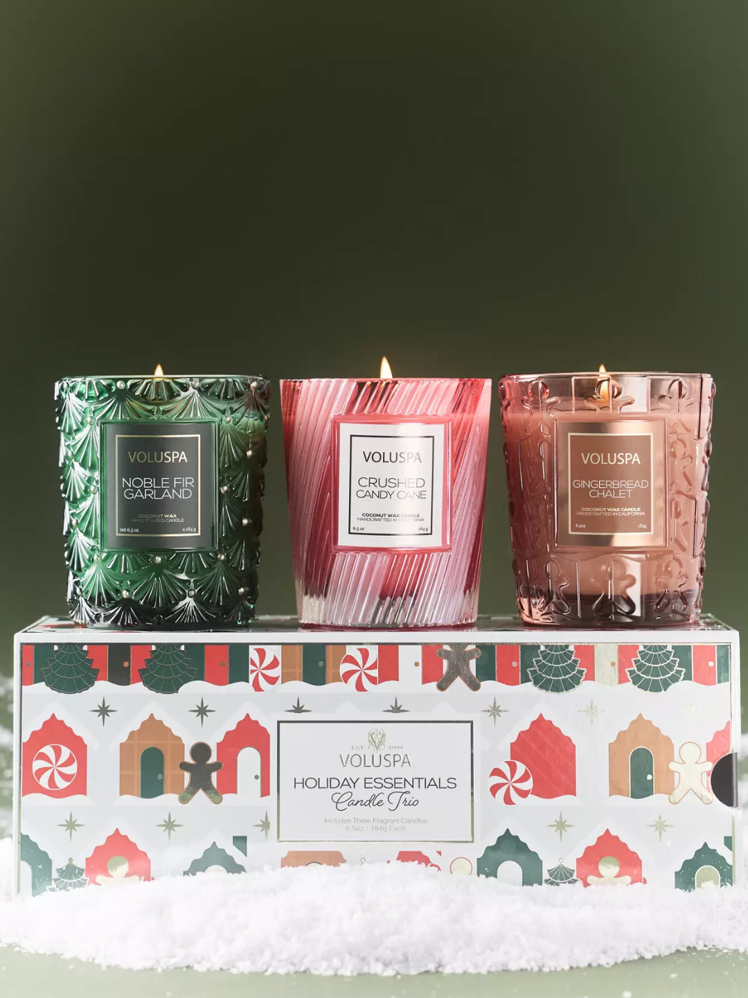 A trio of Christmas scented candles from Voluspa