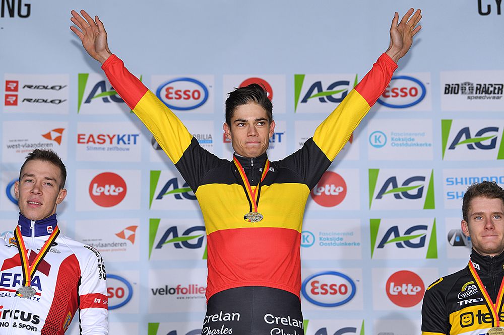 Wout Van Aert wins a third elite Belgian cyclo-cross title