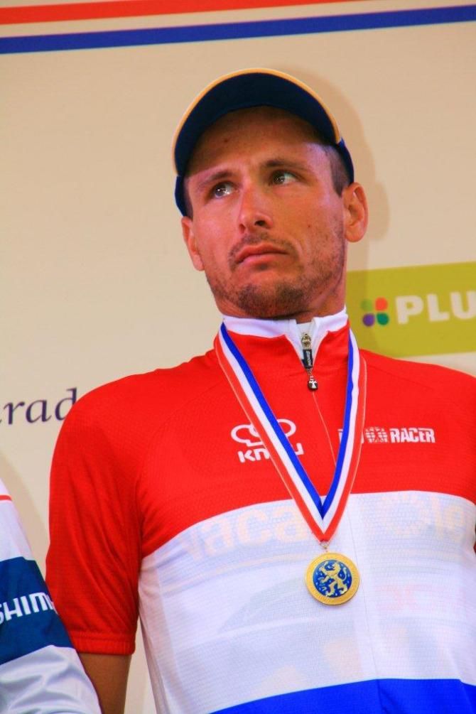 Johnny Hoogerland seems in disbelief at his victory
