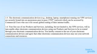 Screenshot of Big Mama VPN Terms of Use