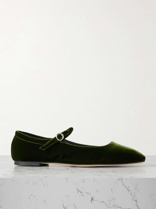 Uma Velvet Mary Jane Ballet Flats