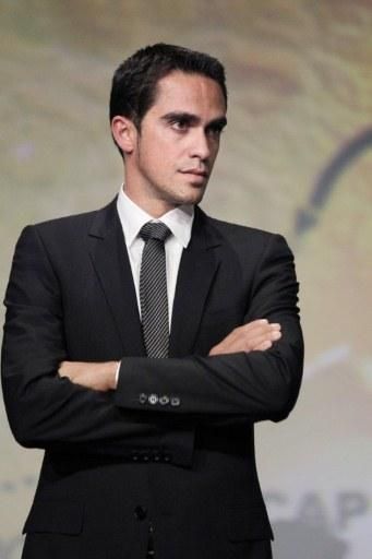 Three-time Tour champion Alberto Contador at the presentation of the 2012 Tour de France route.
