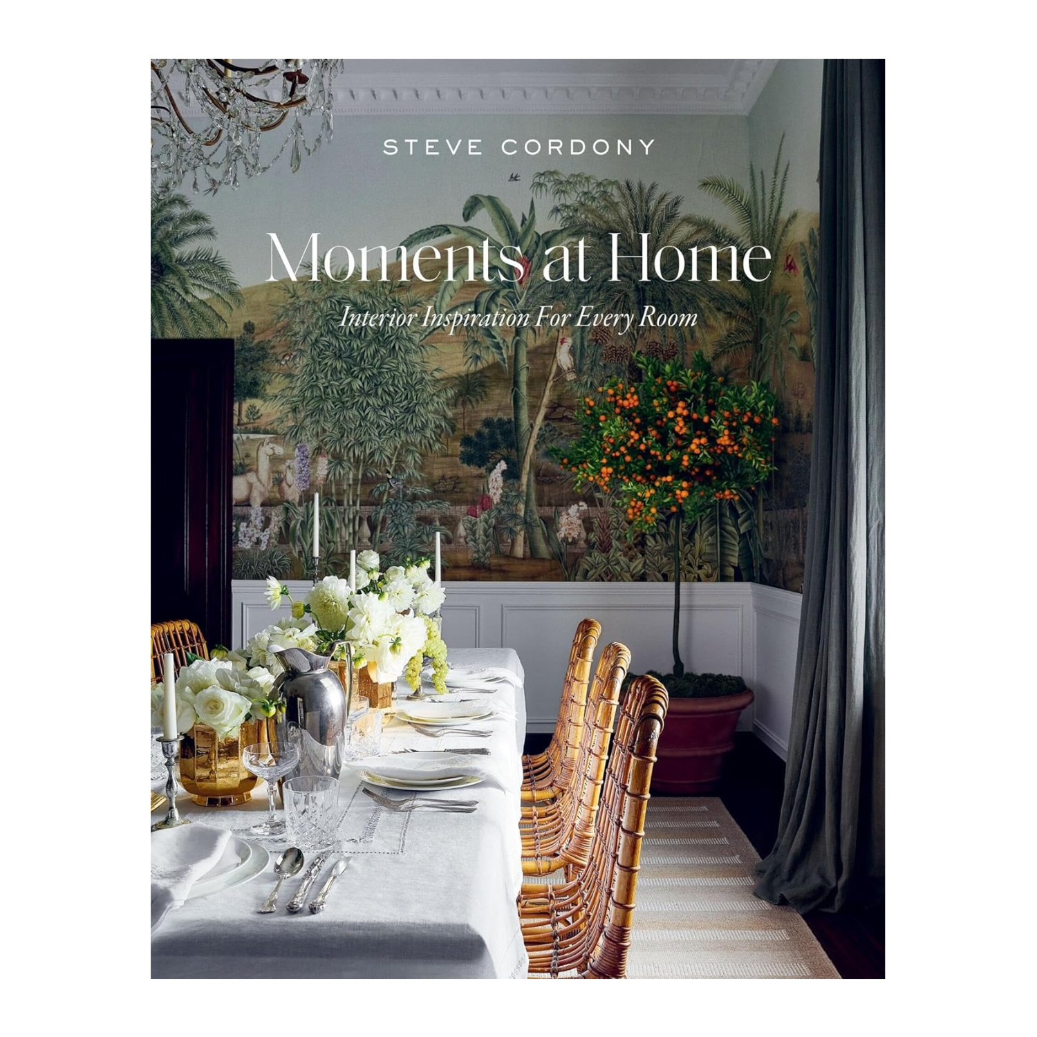 A hardcover book titled 'Moments at Home' by Steve Cordony