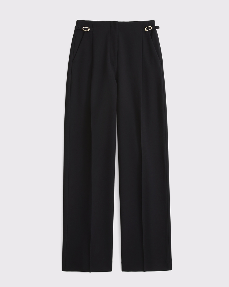 A&amp;amp;f Sloane Tailored Hardware Wide Leg Pant