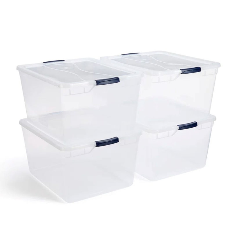 Rubbermaid Cleverstore Clear 71 Qt Plastic Storage Bins With Lids, 4-Pack & Reviews | Wayfair