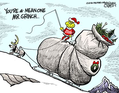 Editorial cartoon U.S. 2016 Grinch Christmas