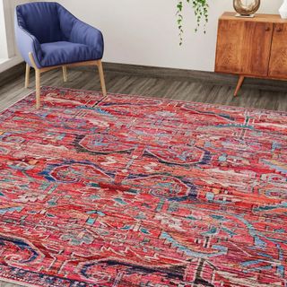 A red Persian rug