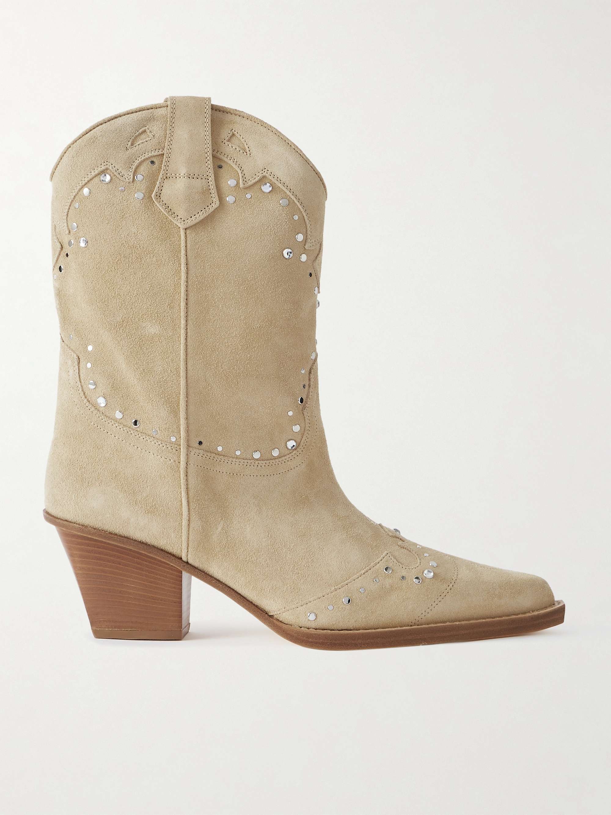 Janice Embellished Suede Cowboy Boots