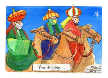 Editorial Cartoon U.S. COVID Christmas three wise men