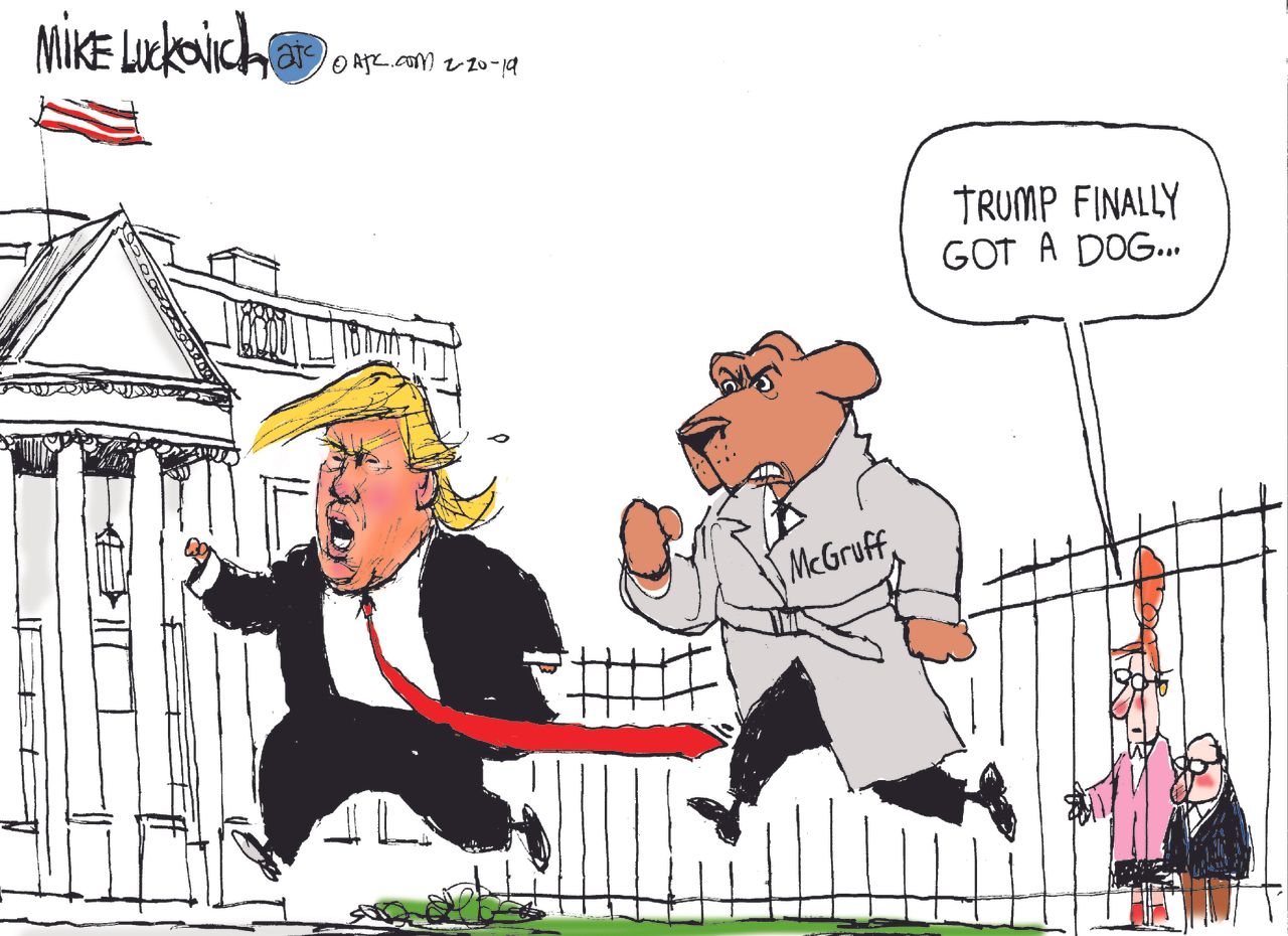 Political Cartoon U.S. Trump McGruff the Crime Dog Mueller investigation