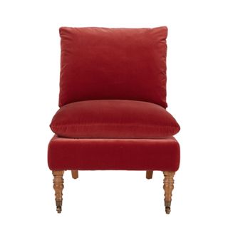 red velvet chair from OKA