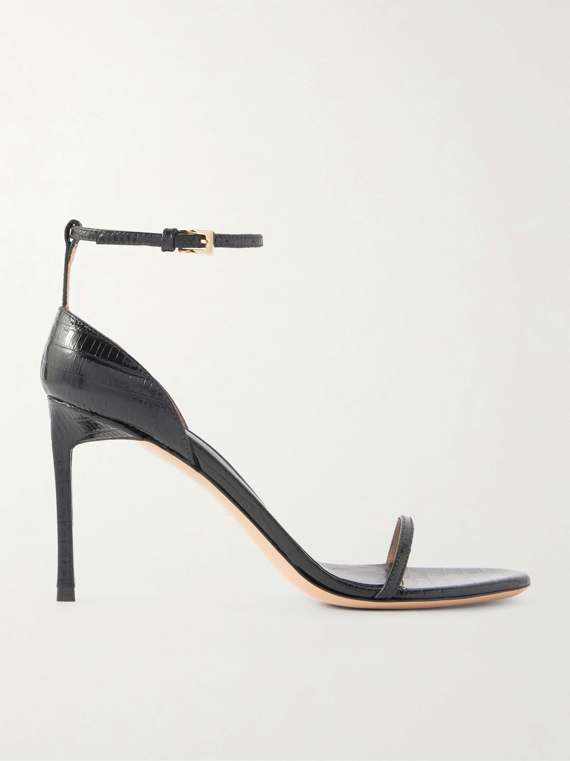 Vertigo 85 Croc-Embossed Leather Sandals