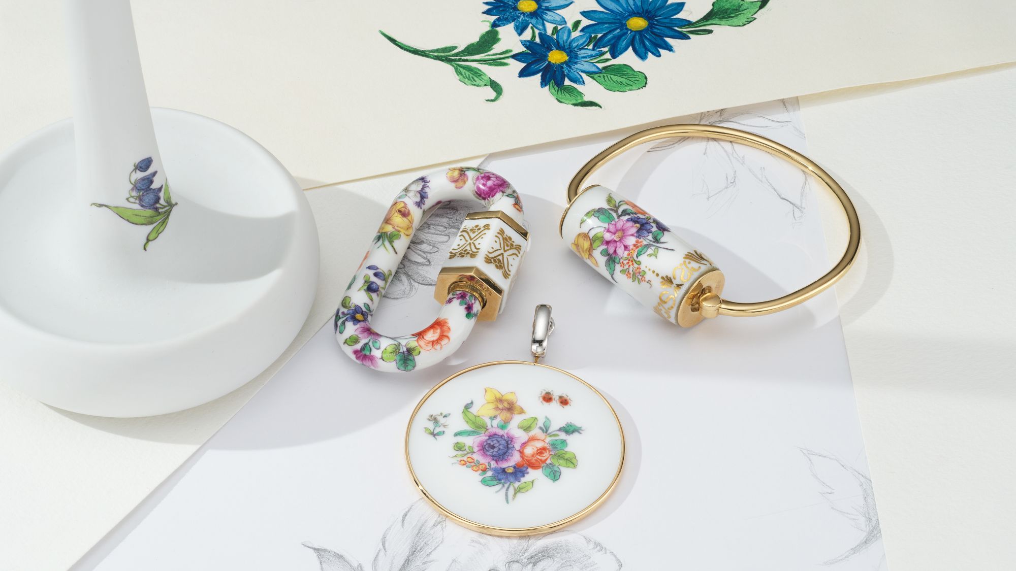 jewellery from the marla aaron Nymphenburg collaboration