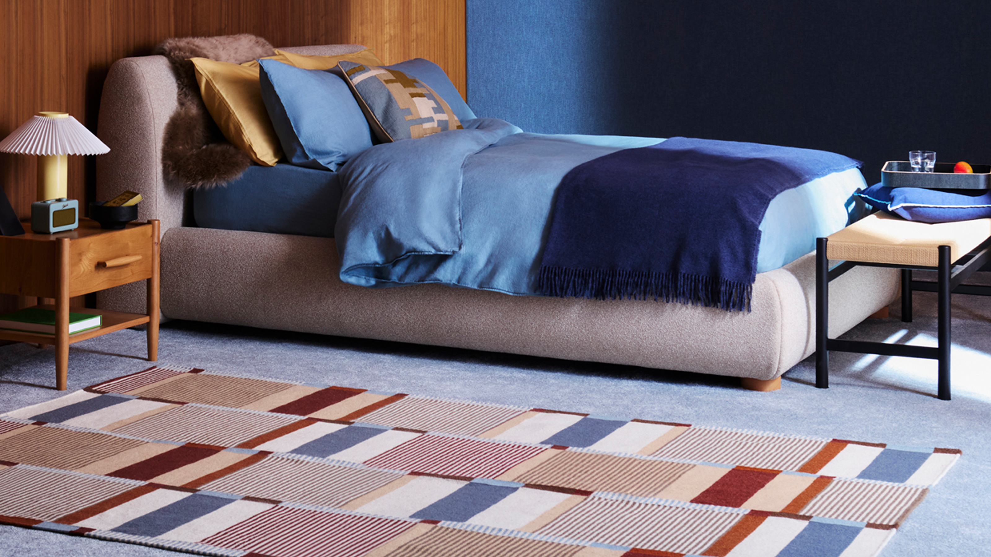 AvJohn Lewis geometric rug in a bedroom