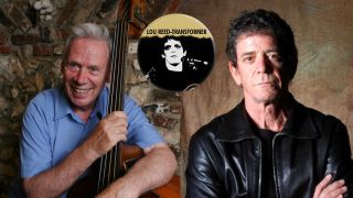 Photo of Lou REED and English bass player and session musician Herbie Flowers (ex Sky and Blue Mink)