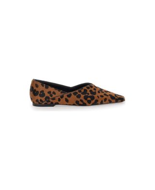 Totême, The Everyday Flat Brown Ballet Flats With Leopard Print in Leather Woman