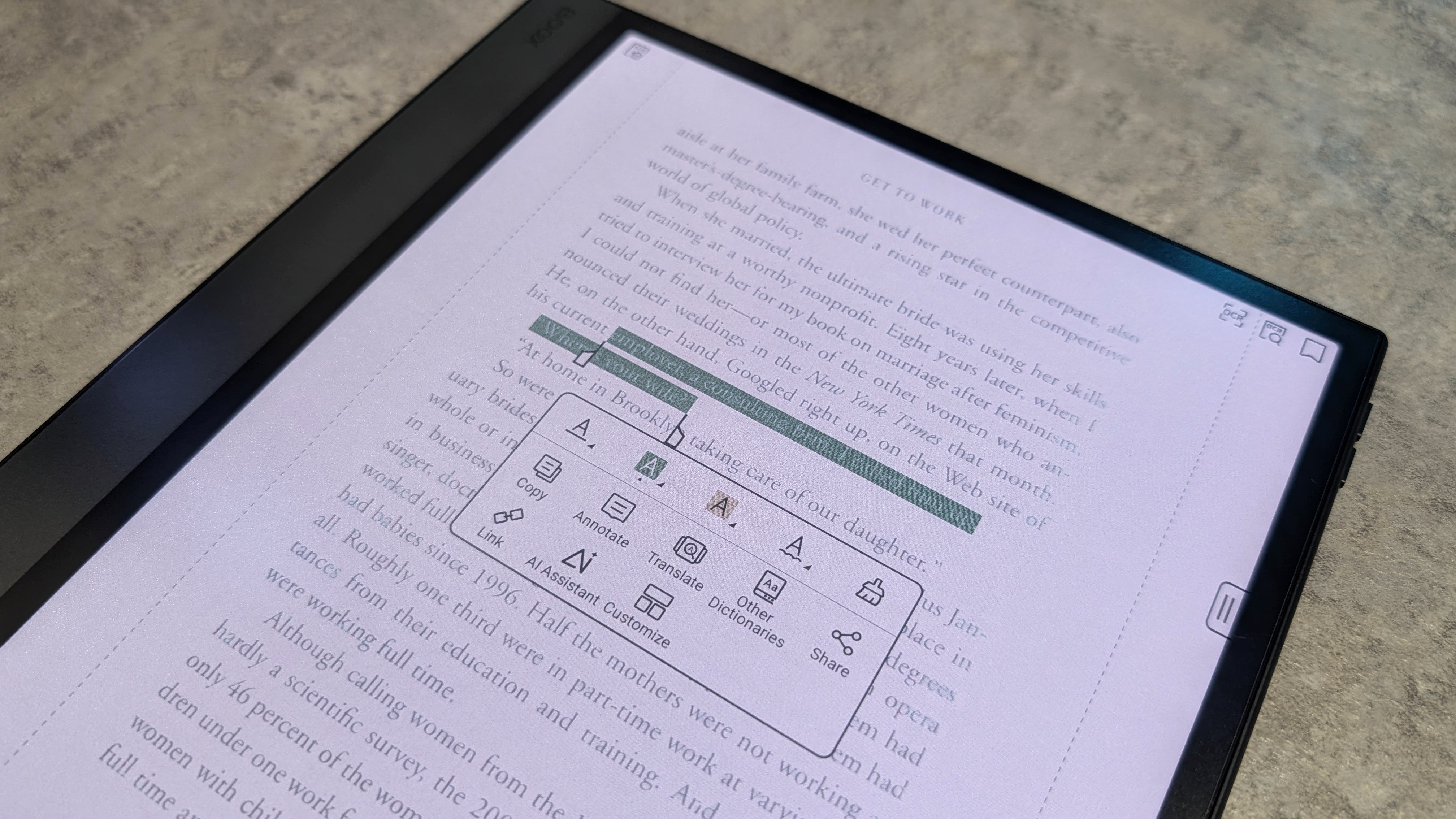 Onyx Boox Note Air 5 native OCR feature