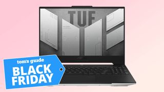 Asus TUF Dash gaming laptop with a Tom's Guide deal tag