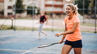 Woman playing tennis