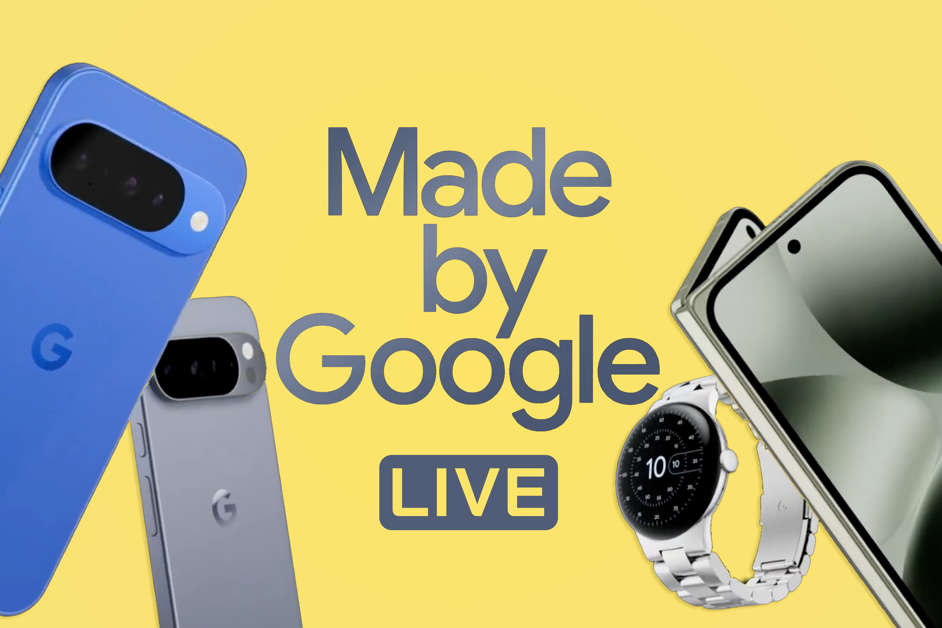 Made by Google live logo with Pixel products
