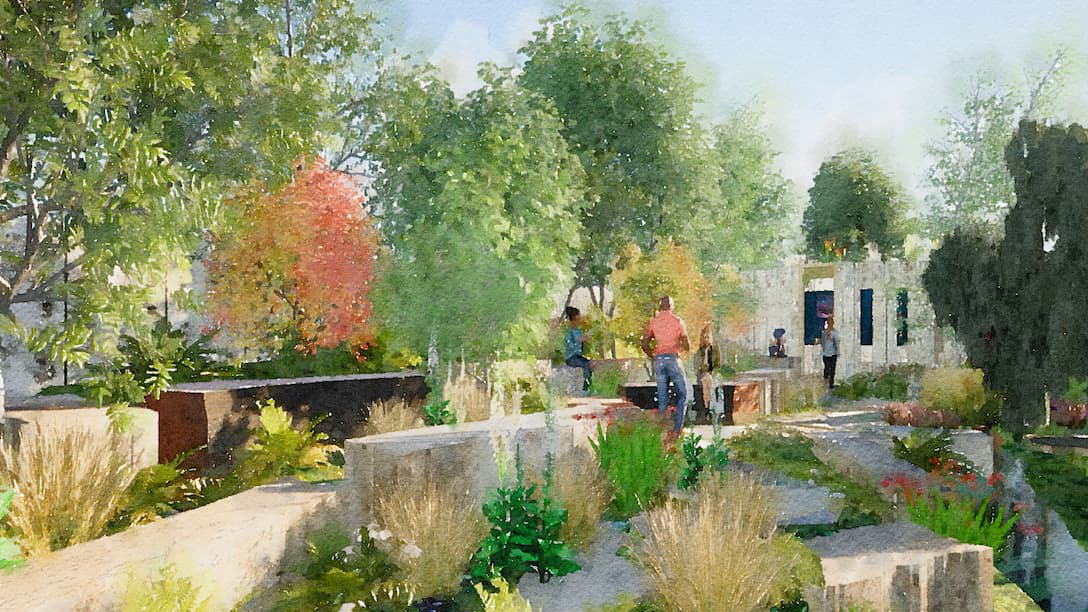 An artist's impression of Avanade's 'intelligent garden' at the Chelsea 2025 flower show