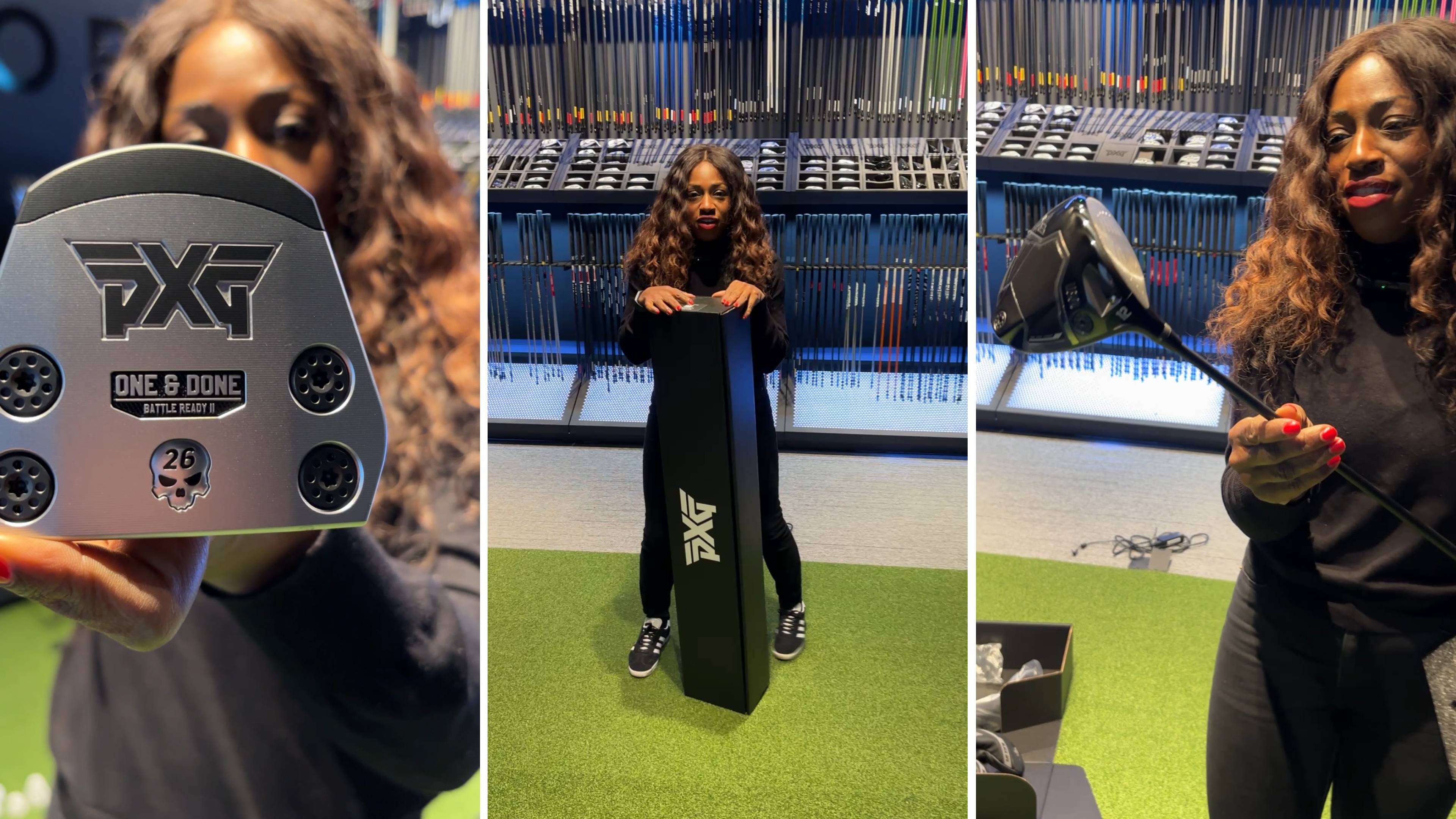 Genelle Aldred with her new PXG clubs