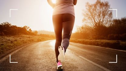 The benefits of exercising in the heat - woman running towards the sun 