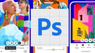 Photoshop Android app logo and example images