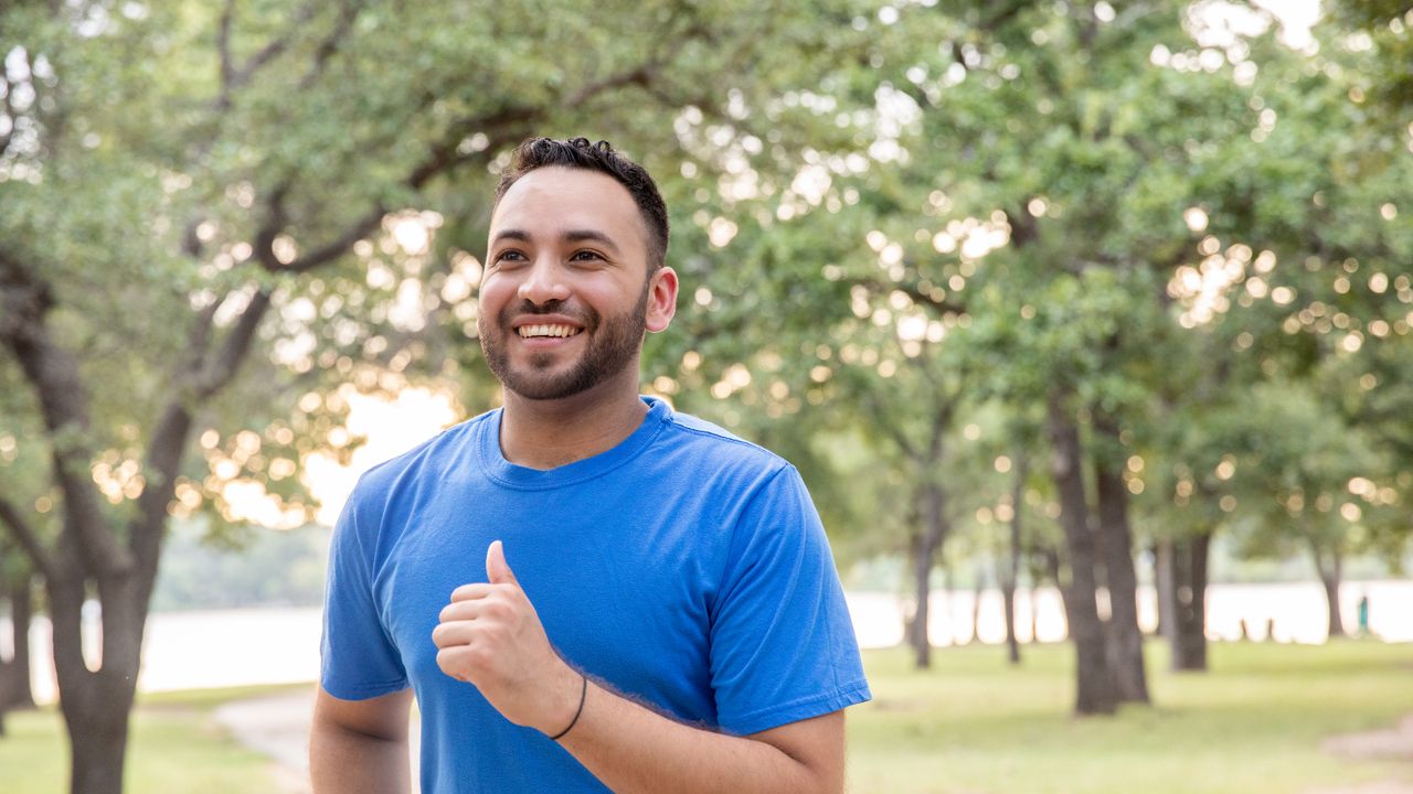 Man walking in a park