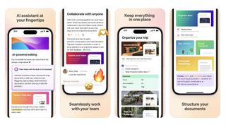 Screenshots of the Craft app from the Apple app store