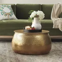 Home Decorators Collection Gold Round Metal Coffee Table