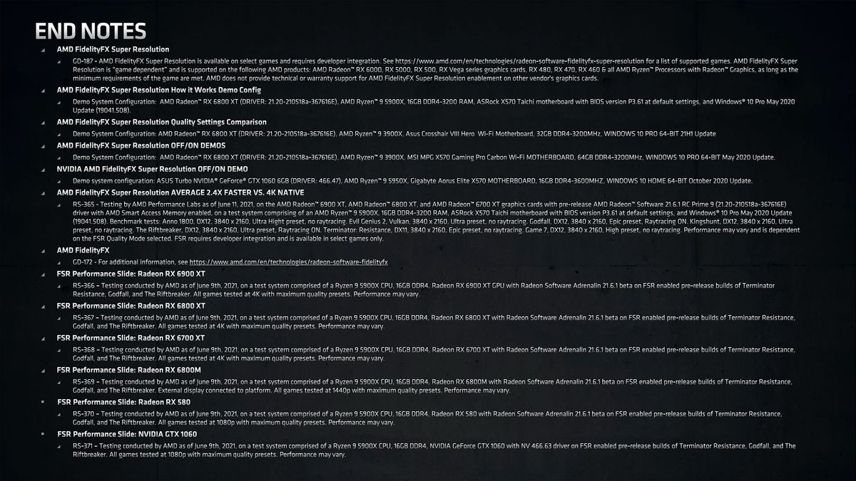 AMD FidelityFX Super Resolution slide deck