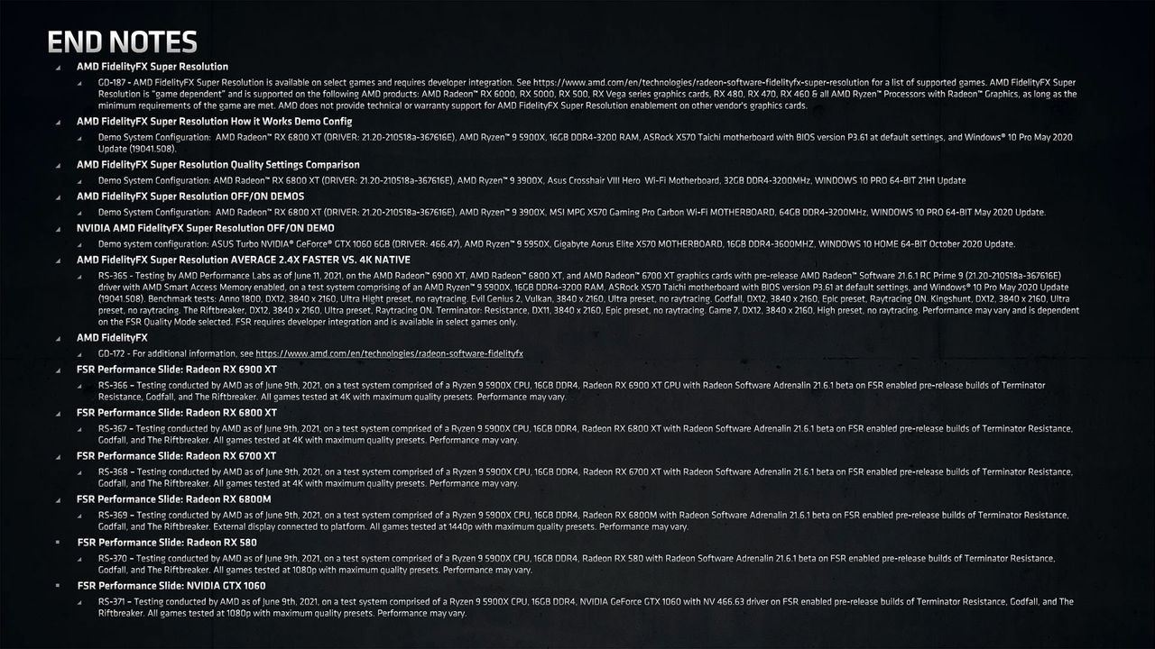 AMD FidelityFX Super Resolution slide deck