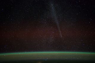 Comet Lovejoy from ISS