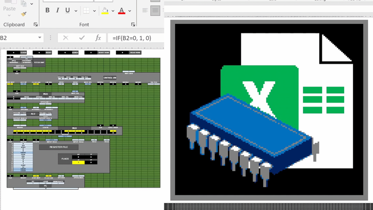 Functional 16-bit CPU built and runs in Excel, 3Hz processor includes ...