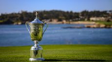 The US Open trophy at Pebble Beach in California