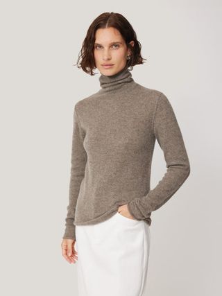 Cloud Cashmere Polo Jumper | Taupe