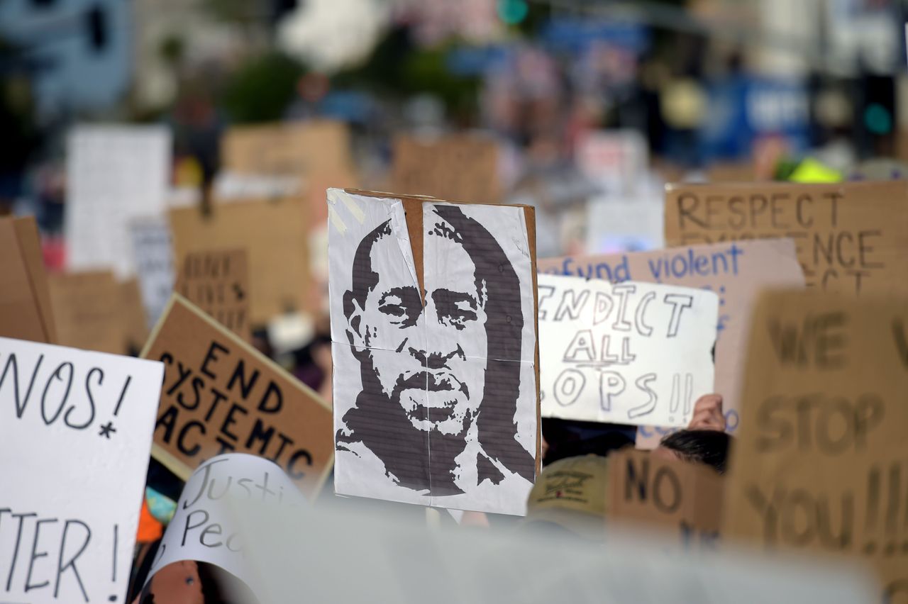 Protesters in California