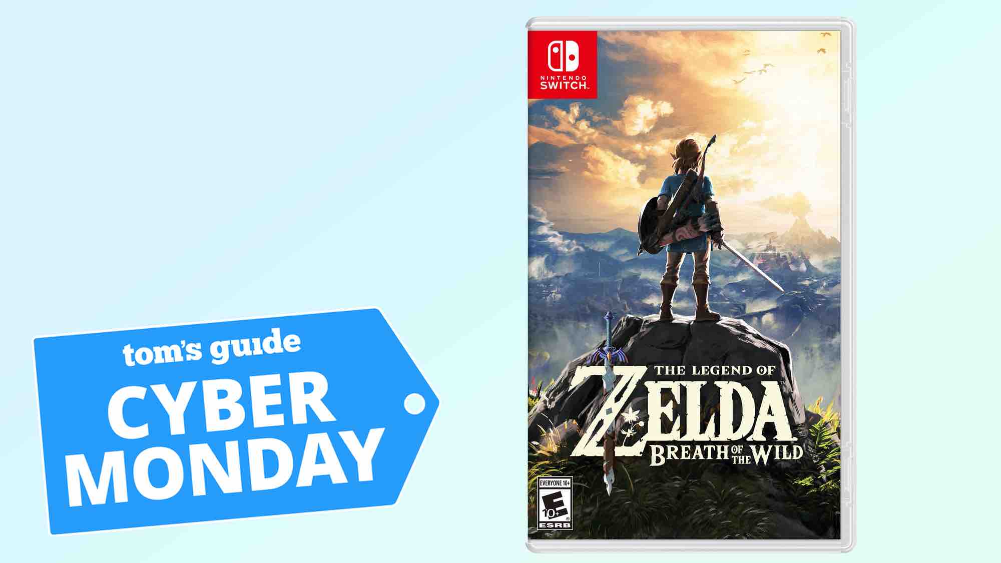 Legend of Zelda: Breath of the Wild for Switch with Cyber Monday badge