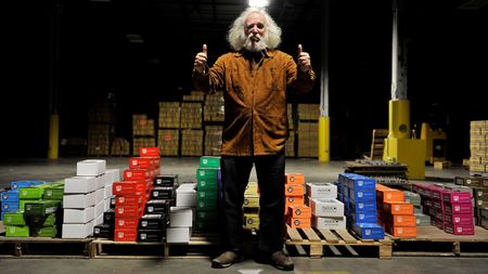 NEW YORK, NY - FEBRUARY 16: Portrait of Mike Matthews, founder of high-end electronic audio processor company Electro-Harmonix, taken on February 16, 2012 in New York. (Photo by Joby Sessions/Guitarist Magazine/Future via Getty Images)