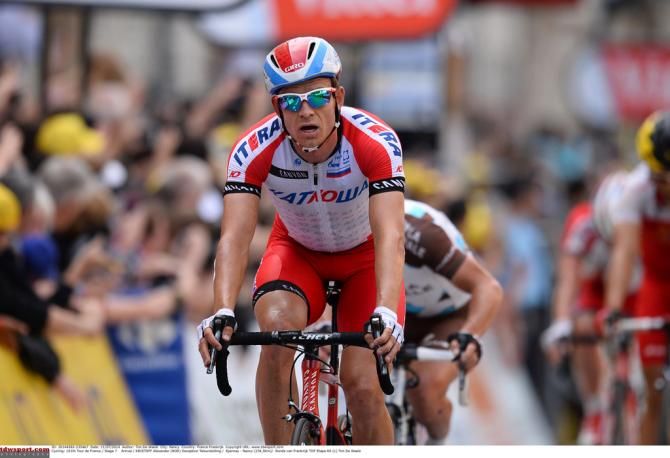 Alexander Kristoff (Katusha) crosses the line