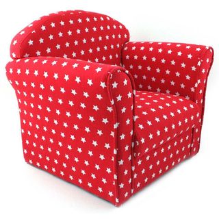 Amazon Childrens Red with White Stars Fabric Tub Armchair