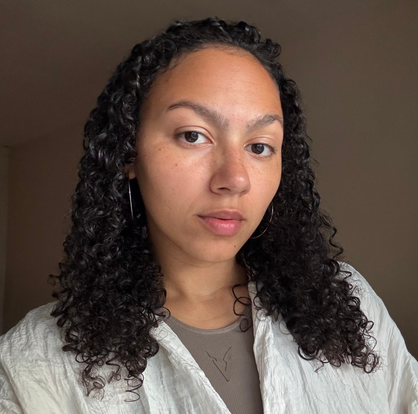 Sabrina Talbert testing Brazilian Curly Hair Products Review