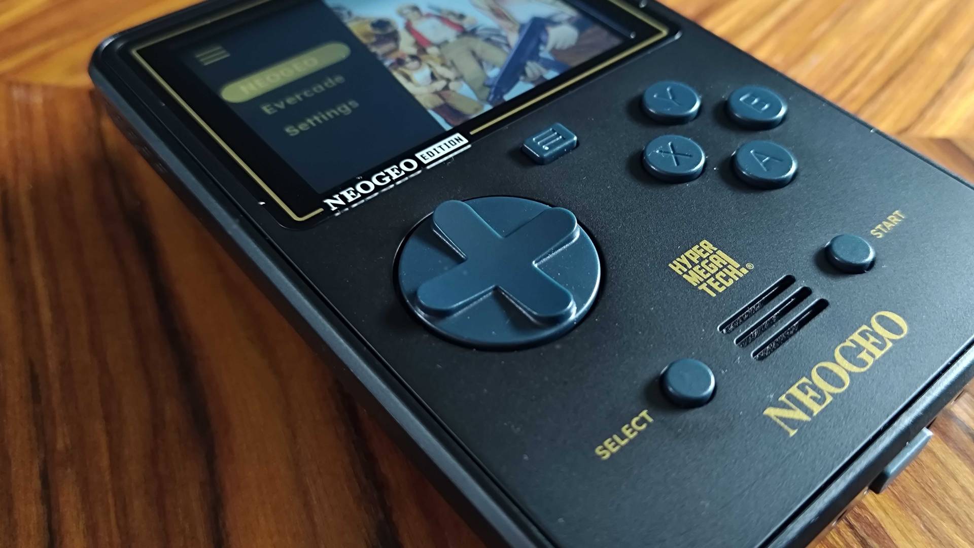 Close up of Super Pocket Neo Geo Edition buttons and D-pad.