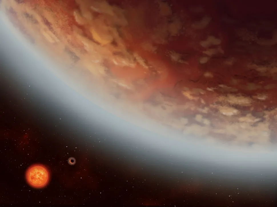 Uma das interpretações dos espectros de K2-18b sugere que ele pode ser um mundo de lava sem vida. (Crédito da imagem: Alex Boersma)