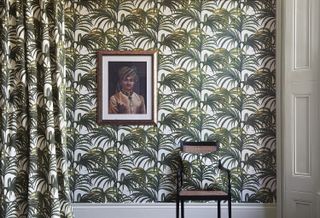 House of Hackney Palmeral wallpaper and cushion